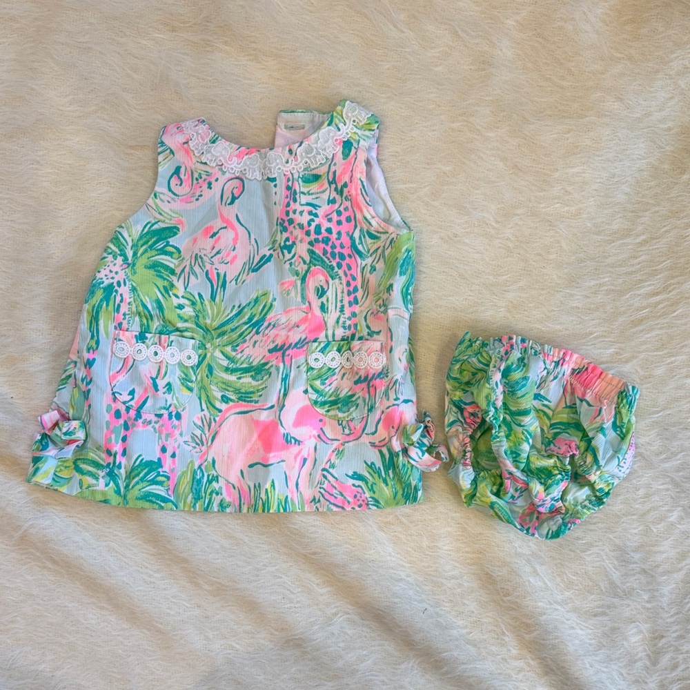 Lilly Pulitzer Pink and Green Kids Dress